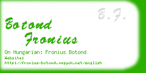 botond fronius business card